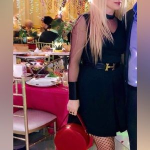 INA black crepe a-line dress. Size small